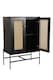 image 4 of Rattan 2 Door Highboard Cabinet - Mango Wood/Iron - L45 x W80 x H120 cm - Black Finish with Natural Rattan - Assembly Required