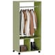 image 1 of HOMCOM Open Wardrobe on Wheels, Bedroom Wardrobe with Clothes Hanging Rail, 2 Storage Shelves, Mobile Garment Rack for Cloakroom, Hallway, Green | Green