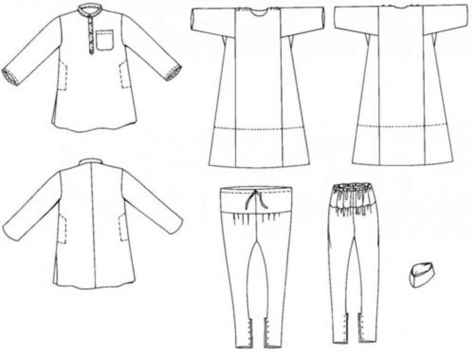image 1 of Folkwear Patterns Jewels Of India Paper Sewing Pattern – Men’s & Women’s Small - X Large, Intermediate
