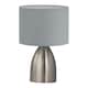 image 1 of First Choice Lighting Valentina Brushed Chrome Touch Lamp with Grey Shade Silver | Grey
