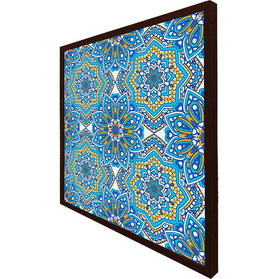 image 1 of Floral and geometric embellished tiles (Picutre Frame) White | M