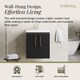 image 3 of Balterley Modern Bathroom 2 Soft Close Door Wall Hung Vanity Unit & Rectangular Mid-Edge Basin | Grey | Soft Black