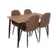 image 2 of Core Products Aspen Dining Set - Rectangular Table and Four Brown Fabric Upholstered Chairs, H75.0cm x W80.0cm x L120.0cm Brown
