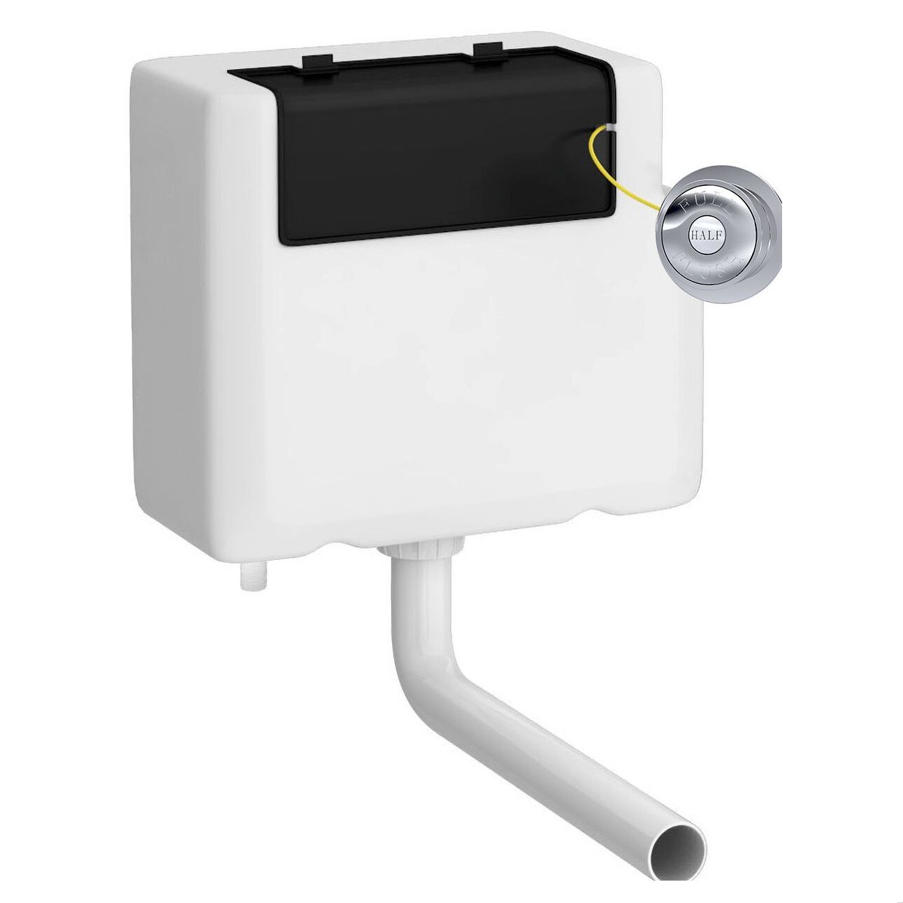 Balterley Universal Dual Flush Bottom Inlet & Traditional Push Button - Chrome in Silver