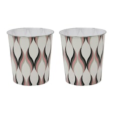 JVL Small Spiral Waste Paper Bin, Set of 2 Multi
