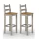 image 1 of Pair of Corona Grey Wax High Breakfast Bar Chairs – Rustic Solid Wood Farmhouse Seating | Grey | Grey | 1