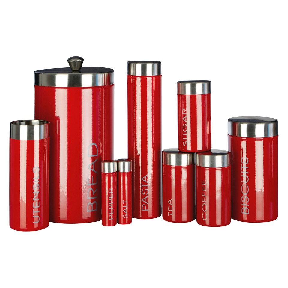 image 1 of Maison by Premier Red Enamel Biscuit Canister