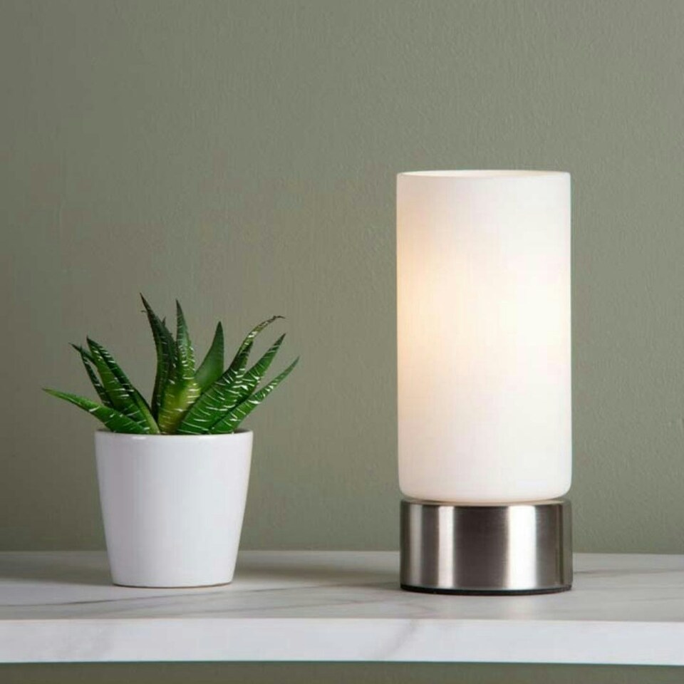 image 1 of Wyoming Satin Chrome & Glass Touch Table Lamp