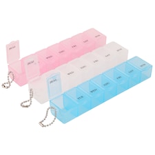 7 Day Single Dose Weekly Pill Organiser Pastel Coloured - 3pcs