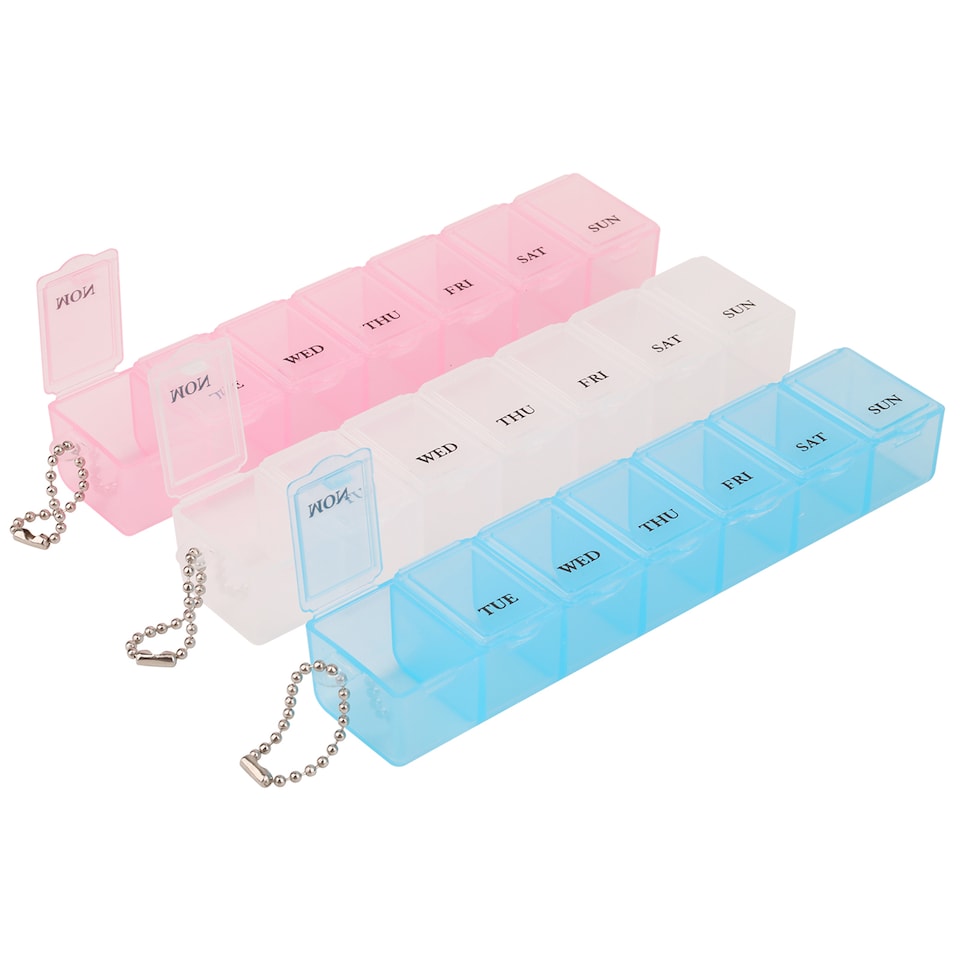 image 1 of 7 Day Single Dose Weekly Pill Organiser Pastel Coloured - 3pcs