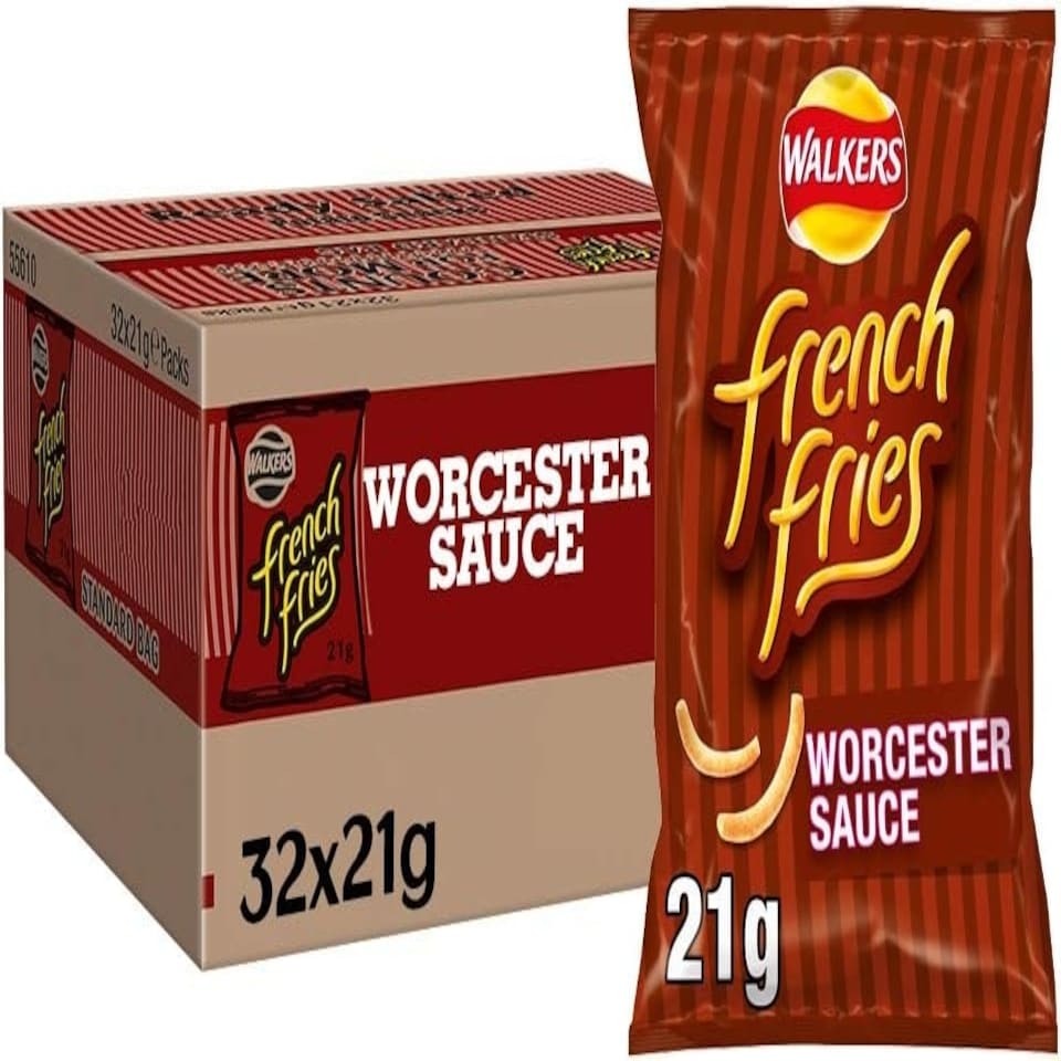 image 1 of Walkers French Fries Worcester Sauce Snacks Crisps 21g (Case of 32)