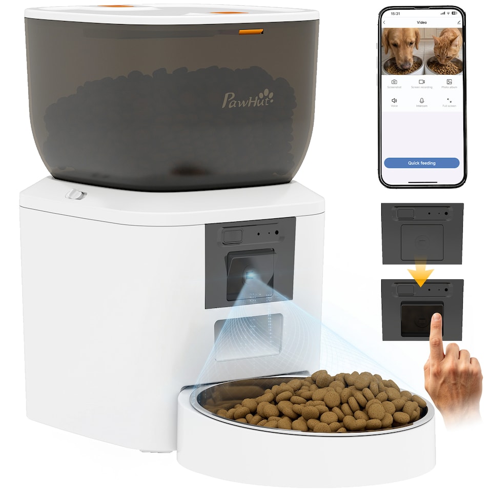 image 1 of PawHut Automatic 4L Cat Feeder with Camera, 2.4G WiFi, Smart APP Control