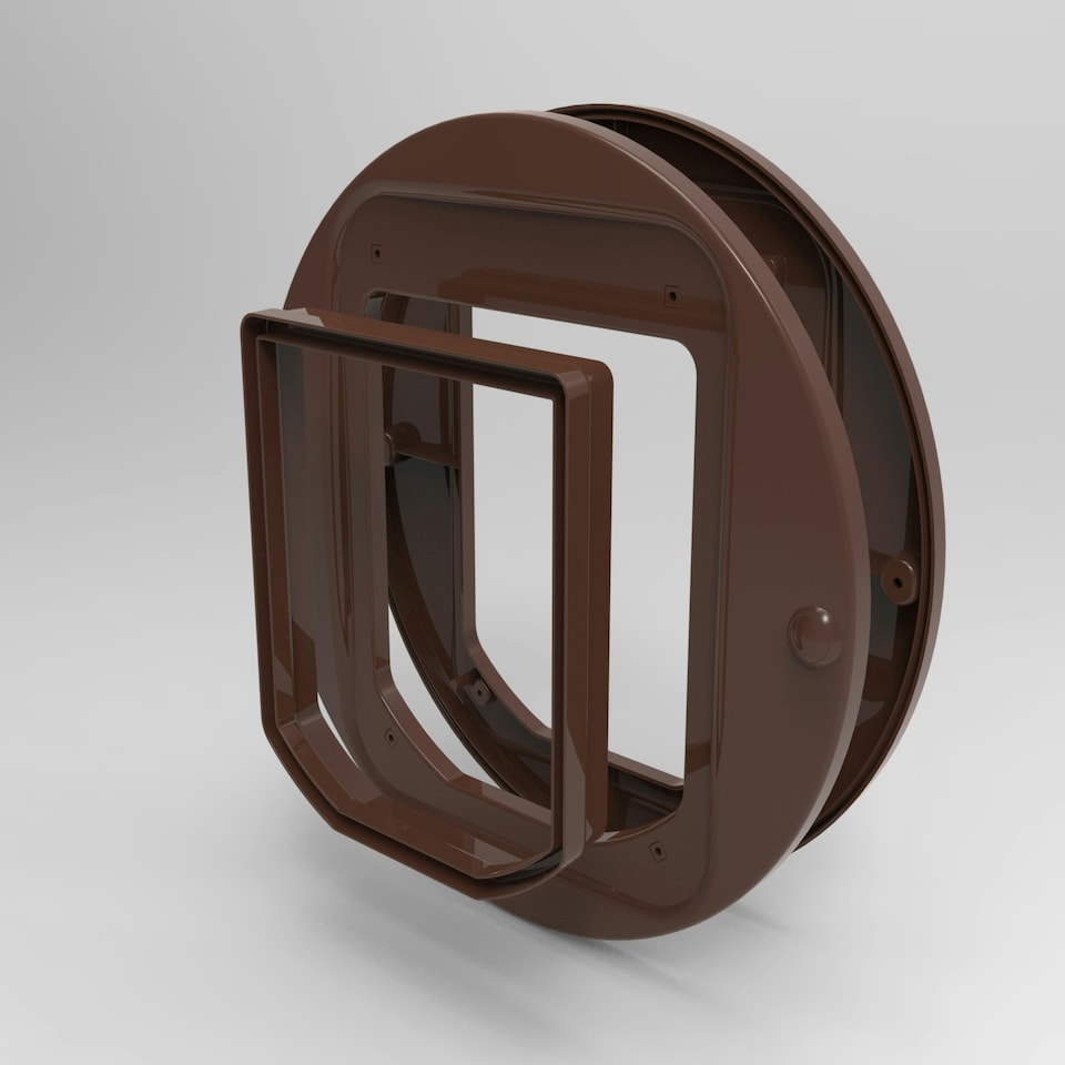 image 1 of Cat Mate Cat Flap Adapter Kit for Walls and Glass Panels – Brown (361B)