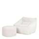 image 1 of icon Natalia Borg Adults Bean Bag Armchair and Pouffe, Ready Filled Large Beanbag and Footstool Natural Beige Cream | Cream