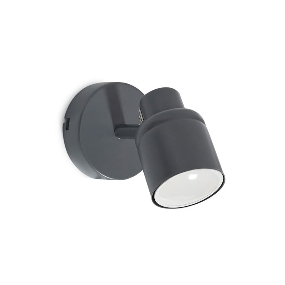 image 1 of ValueLights Benton Matte Grey IP44 Adjustable Wall Light & Bulb | Grey