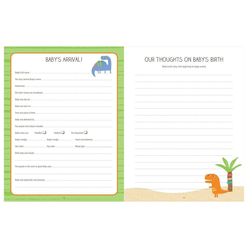 image 1 of Peter Pauper Press Baby's Book: The First Five Years Dinosaurs