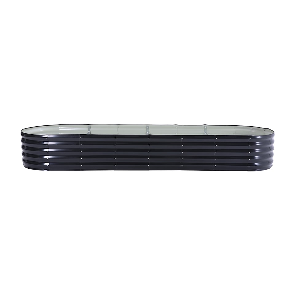 image 1 of Living and Home 3.2m Gardens Bed Oval-Shaped Galvanized Steel Garden Planter With Plant Support Trellis