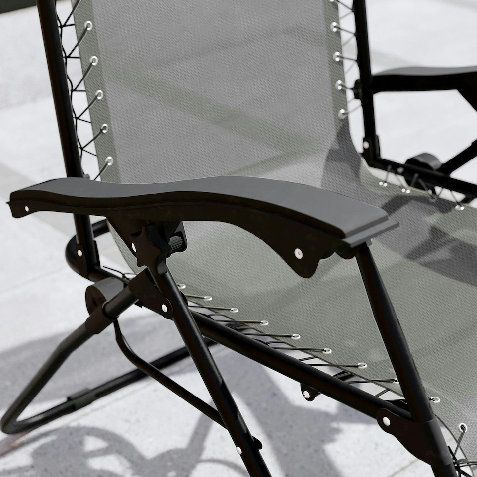 image 1 of Garden Vida Set of 2 Zero Gravity Chairs - Grey