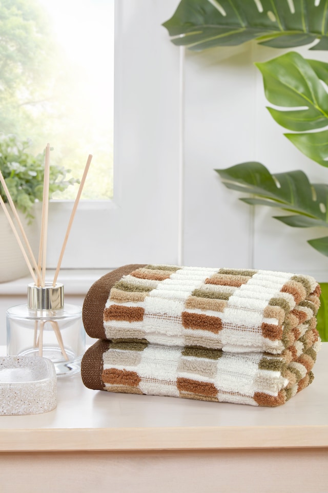 image 1 of Santa Cruz Pure Cotton Face Cloth Towels Set Of 4 | Brown | Face cloth | 4
