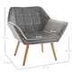 image 8 of HOMCOM Luxe Velvet-Feel Accent Chair w/ Wide Arms Slanted Back Grey