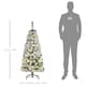 image 3 of HOMCOM 4FT Prelit Snow Flocked Christmas Tree w/ Light, Xmas Decoration Green