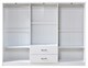image 5 of Paddington 6 Door 2 Drawer Mirrored Wardrobe | White | Black Handles