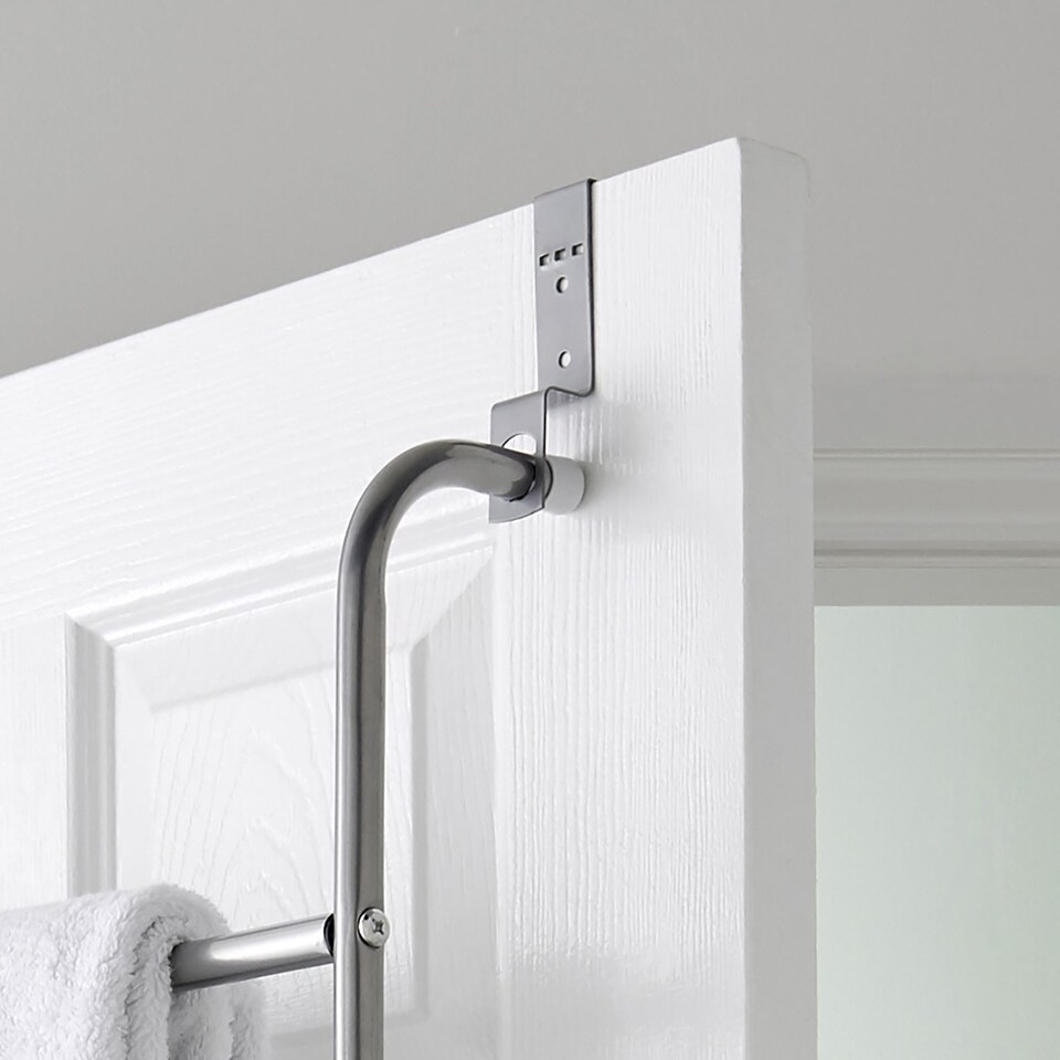 image 1 of House of Home Towel Rail Over Door 5 Tier Clothes Airer Rack Hanger Holder Bathroom Storage