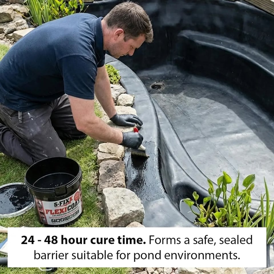 image 1 of S-FIXX FLEXICOAT 2 Litre, One-Coat, Waterproof, Pond Paint, Roof Paint, Liquid Rubber Sealant