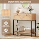 image 7 of COSTWAY 80 CM Boho Console Table 2-Tier Modern Narrow Entryway Table-Natural