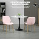 image 3 of HOMCOM Modern Dining Chairs Set of 2 with Padded Seat and Steel Legs, Pink