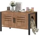 image 2 of PawHut Cat Litter Box Enclosure w/ Tall Legs, Scratching Board, Dark Brown Brown | One Size
