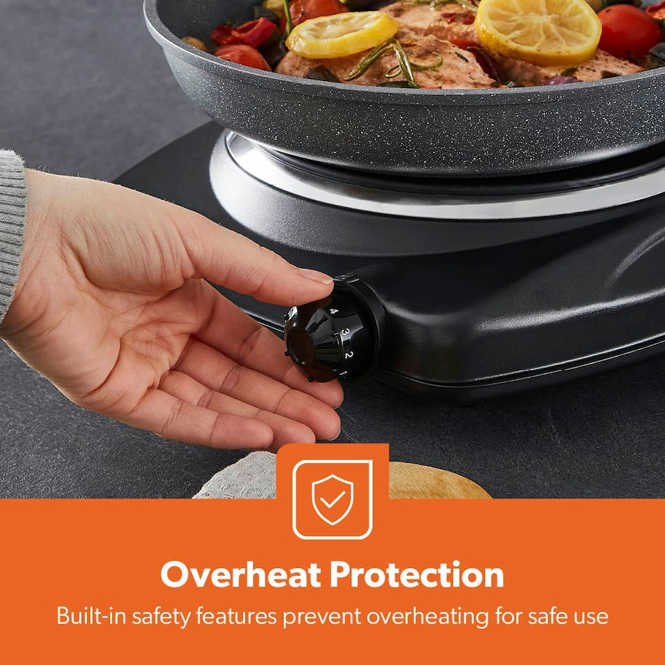 image 1 of GEEPAS Single Ceramic Hot Plate, 1200W Black