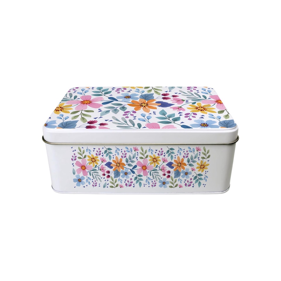 image 1 of Colourful Floral Storage Tin