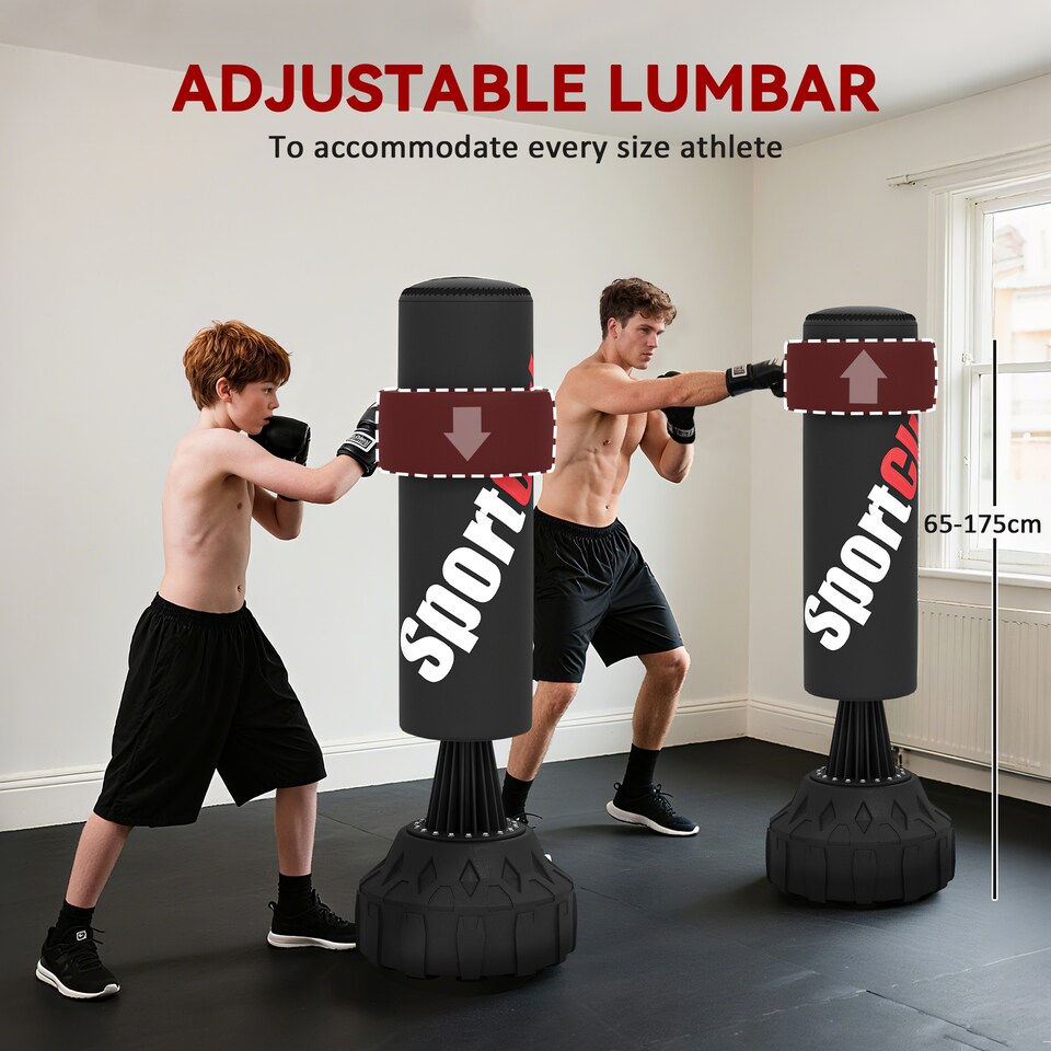 image 1 of SPORTNOW Freestanding Punching Bag, Heavy Boxing Bag with Stand for Teens Adults, Boxing Equipment with Height Adjustable Strike Pad, Hand Wrap, Suction Cup Base for Karate Taekwondo MMA Kickboxing