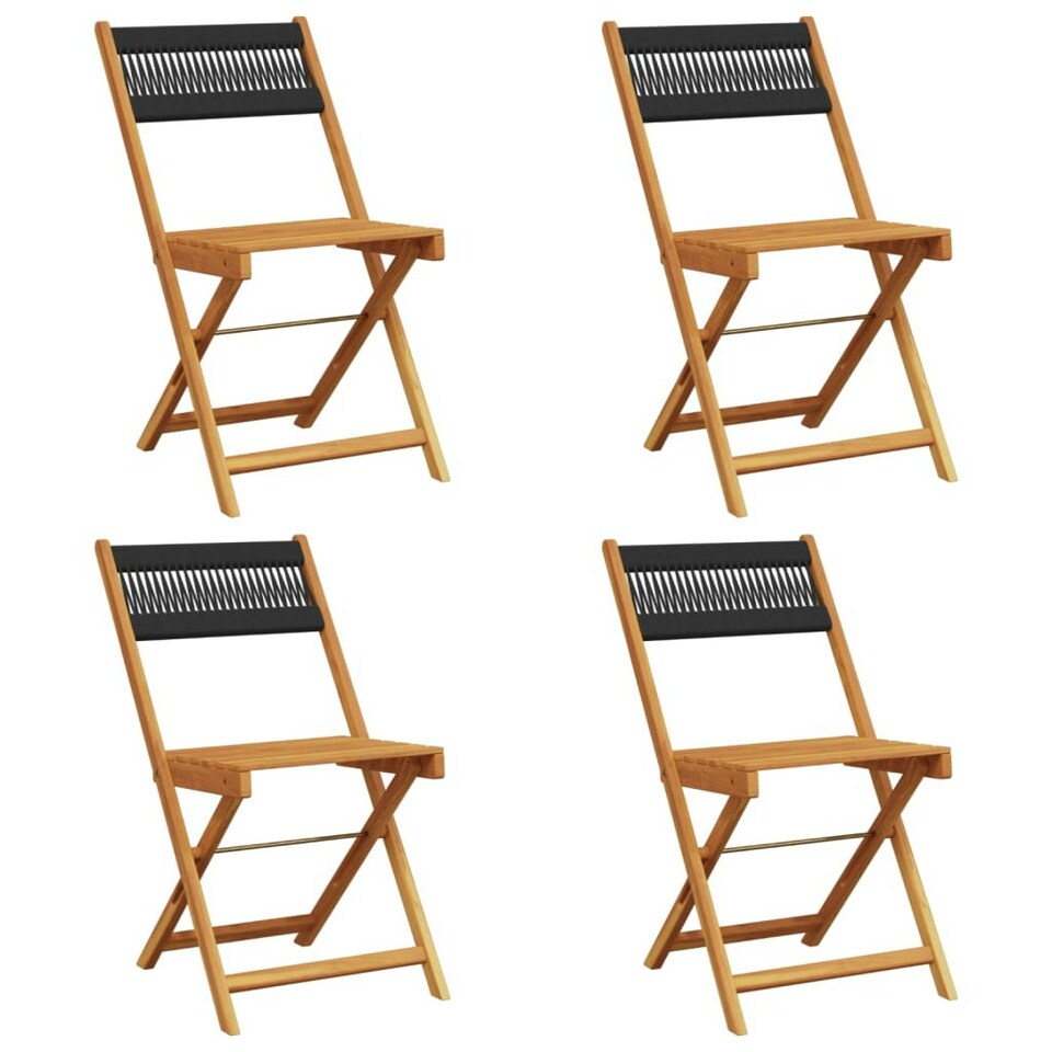 Folding Garden Chairs 4 pcs Black Solid Wood Acacia Tesco Groceries