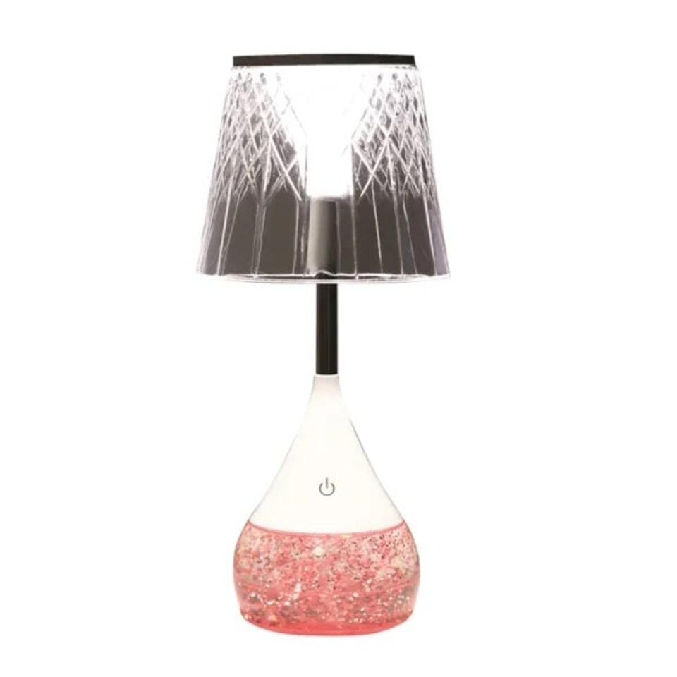 image 1 of Aromatize LED Colour Changing Etched Shade Glitter Lamp Multi