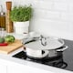image 2 of Triply Stainless Steel Saute Pan 20cm, Nonstick 3-Layer Construction, Induction Compatible, with Steel Lid
