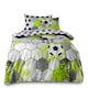 image 1 of VELVETIO Football Stamp Duvet Cover Set Easy Care Polycotton Kids Beddings Grey | Single