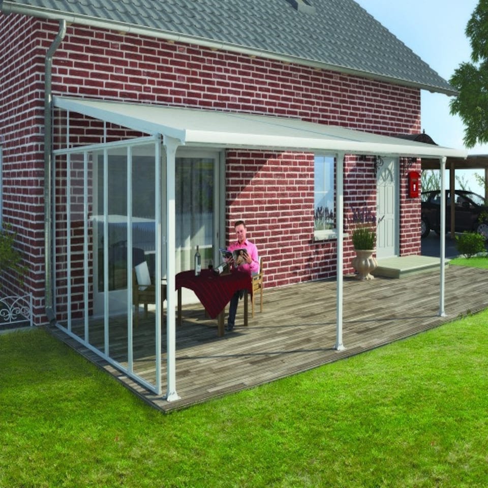 image 1 of Patio Cover 4 Series Sidewall - Acrylic - L319 x W6.7 x H305 cm - White White
