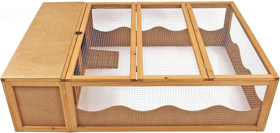 image 1 of Actiaspet Large Wooden Tortoise House & Run Small Animal Enclosure