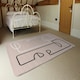 image 3 of line art of two faces (Rug) Cream | S