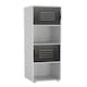image 5 of 4 -Cube Tall Shelving Unit With Metal Doors Grey | Grey / Black