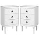 image 1 of HOMCOM Bedside Table Set of 2, Bedside Cabinet with 3 Drawers, Modern Sofa Side Table, Nightstand for Bedroom, 40x30x64cm, White