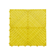Modular Interlocking Ribbed Vented Garage Floor Tiles - Yellow | Yellow | Yellow