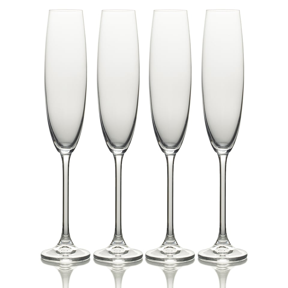 image 1 of Mikasa Champagne Flute Set Clear Crystal 250ml Set of 4