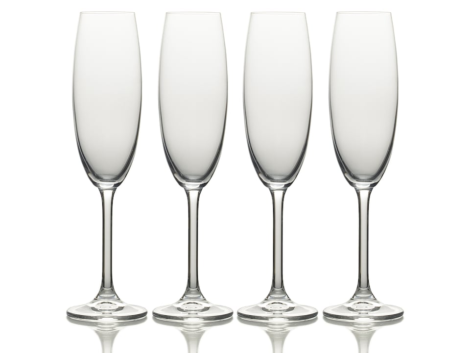 image 1 of Mikasa Champagne Flute Set Clear Crystal 250ml Set of 4