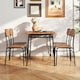 image 6 of COSTWAY 5Pcs Wood Square Kitchen Table & Chair Set Brown