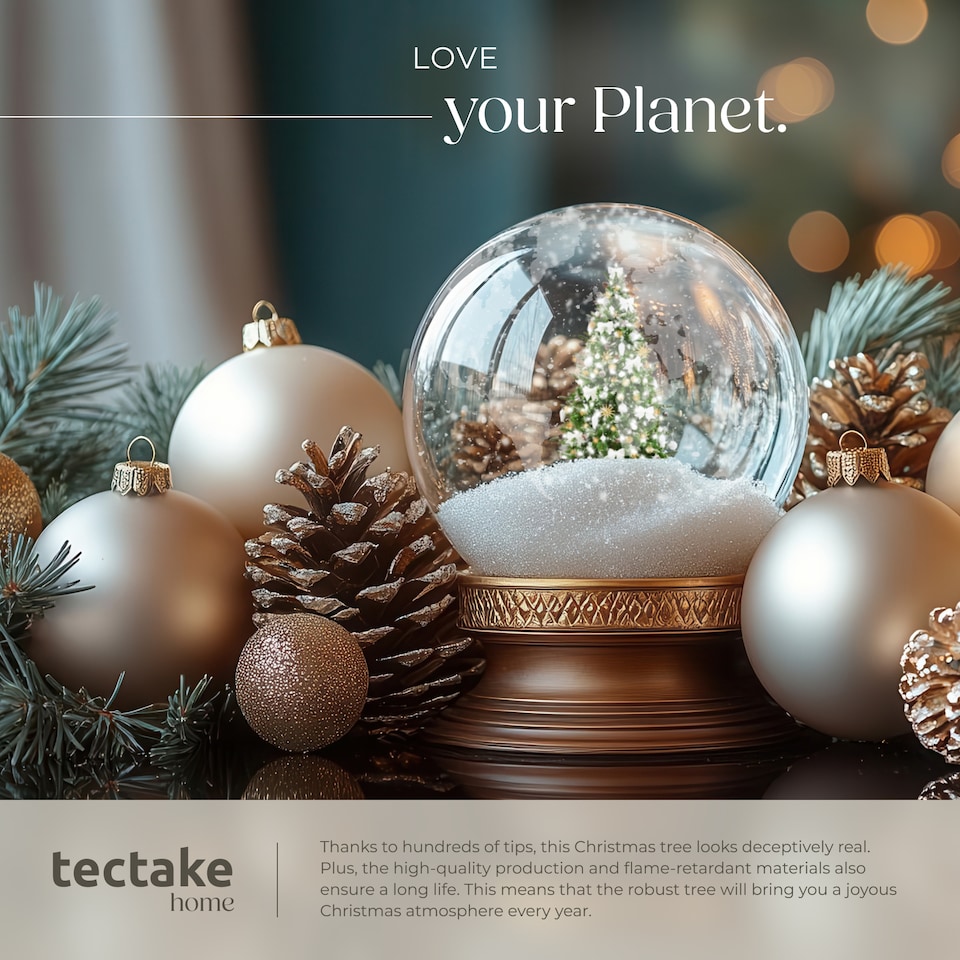 image 1 of Christmas Tree Blitzen - 180 cm tall, green PVC needles, frosted tips, with stand