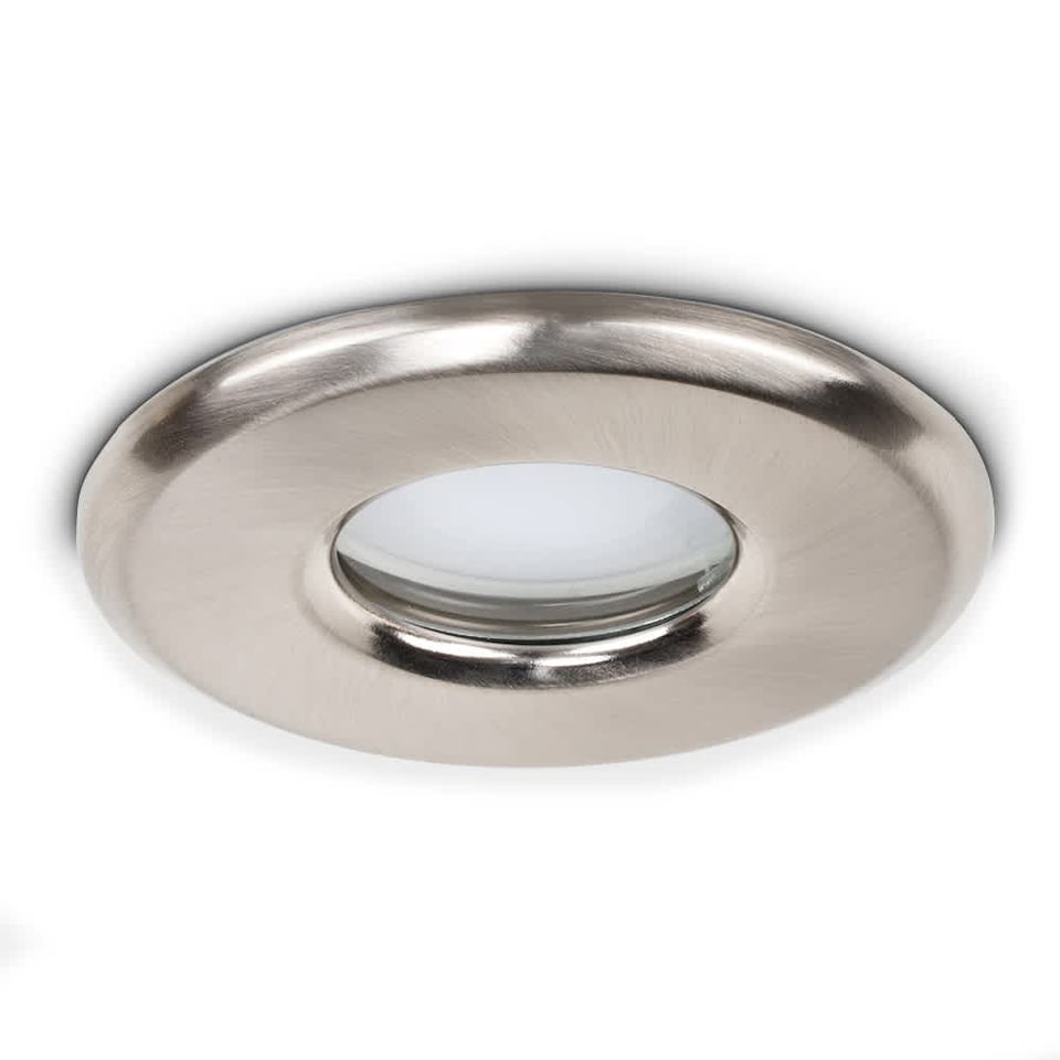 image 1 of ValueLights Downlight IP65 Brushed Chrome Ceiling Light Fitting Single Pack