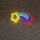 image 1 of ValueLights Neon Shooting Star Neon White Illuminated Decoration and Integrated LED 3W Multicolour Bulb
